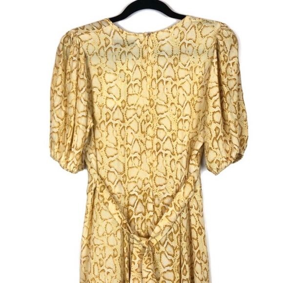 NWT Faithfull The Brand Yellow Delia Snake Print Midi Dress. - Picture 11 of 11